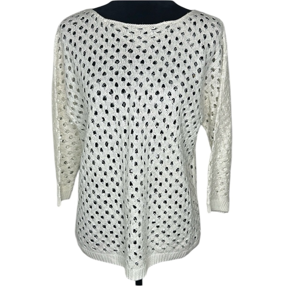 Chicos NWT Sasha Cream Sequin Pullover Womens Size Medium